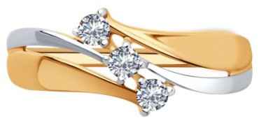 Кольцо Diamant 51-110-00860-1 размер 18.5 вес 1.83 г золото, фианит купить,NaN