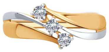 Кольцо Diamant 51-110-00860-1 размер 18.5 вес 1.83 г золото, фианит купить,NaN