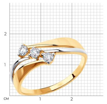 Кольцо Diamant 51-110-00860-1 размер 18.5 вес 1.83 г золото, фианит купить,NaN