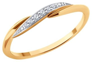 Кольцо Diamant 51-110-02306-1_17 размер 17 вес 1.37 золото, бриллиант купить,NaN