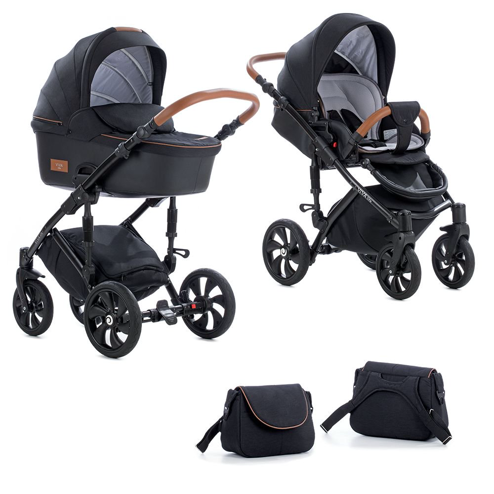 Коляска Tutis Viva Life 2в1 black/кожа anthracite купить,NaN