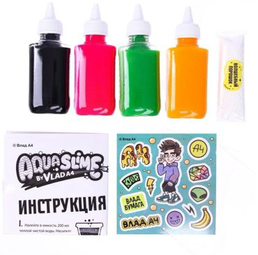 Опыты с полимерами Aqua Slime AQ009, мультиколор купить,NaN