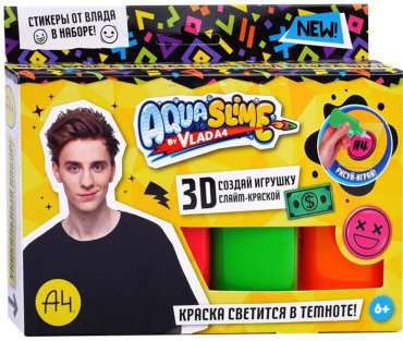 Опыты с полимерами Aqua Slime AQ009, мультиколор купить,NaN