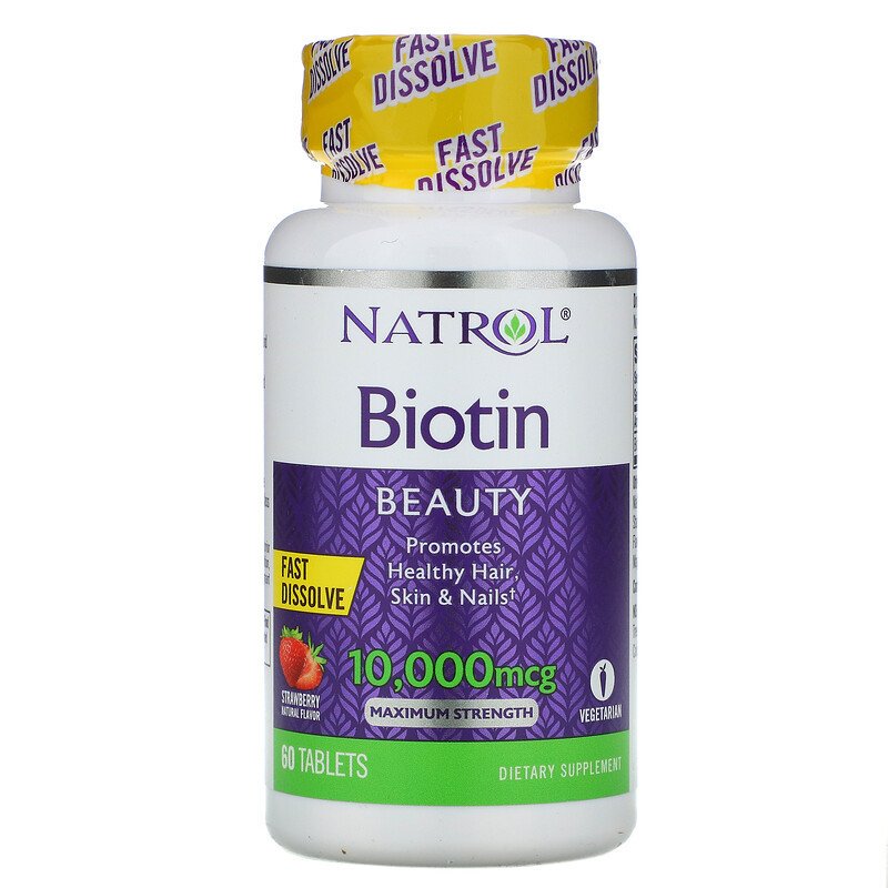 Natrol биотин максимальная сила действия 10 000 мкг 60 таблеток