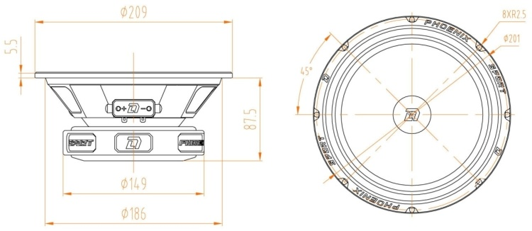 DL Audio среднечастотная АС Phoenix 200