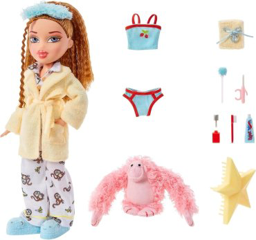 Кукла-модель Bratz Meygan slumber-party-meygan-fashion-doll, 28 см аксессуары в комплекте купить,NaN