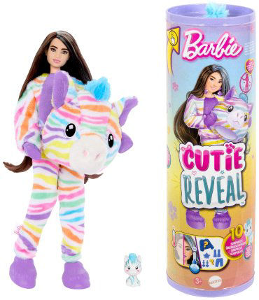 Кукла-модель Barbie Cutie Reveal. Зебра HRK390, 29 см купить,NaN