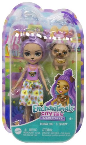 Кукла коллекционная Enchantimals Мопсик Пенни HKN11, 15 см руки и ноги подвижные