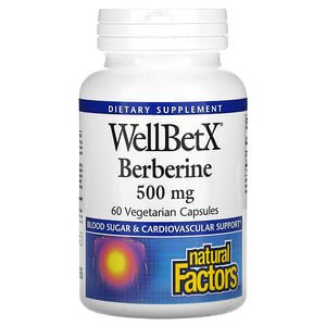 Natural Factors WellBetX берберин 500 мг 60 вегетарианских капсул
