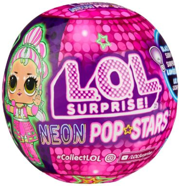 Кукла-сюрприз L.O.L. Surprise! Neon Pop Stars 43555, 9 см