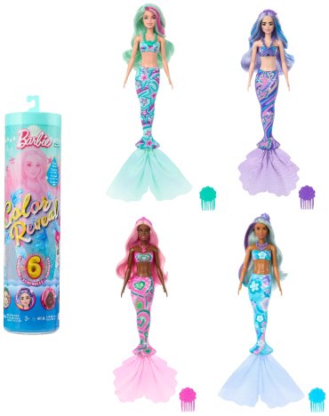 Кукла-сюрприз Barbie Deep Sea Mermaids HRK120, 30 см купить,NaN