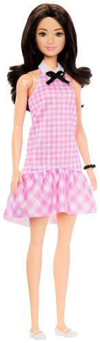 Кукла-модель Barbie Fashionistas. Барби в розовом платье с завивкой HRH210, 29 см купить,NaN