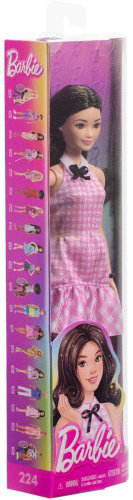 Кукла-модель Barbie Fashionistas. Барби в розовом платье с завивкой HRH210, 29 см купить,NaN
