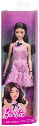 Кукла-модель Barbie Fashionistas. Барби в розовом платье с завивкой HRH210, 29 см купить,0