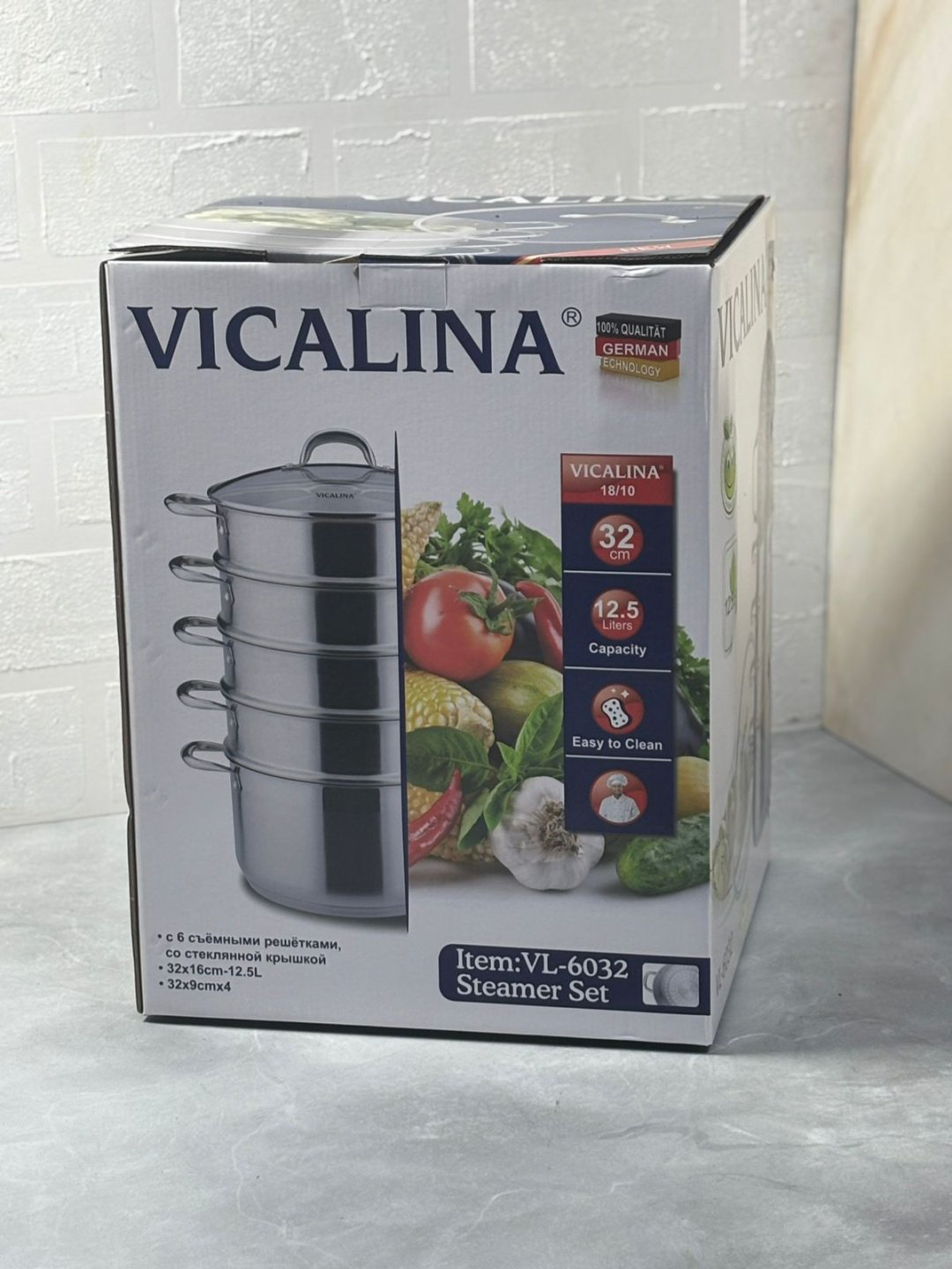Мантоварка 12.5 л, Vicalina нержавеющая сталь, количество ярусов: 4 купить,NaN