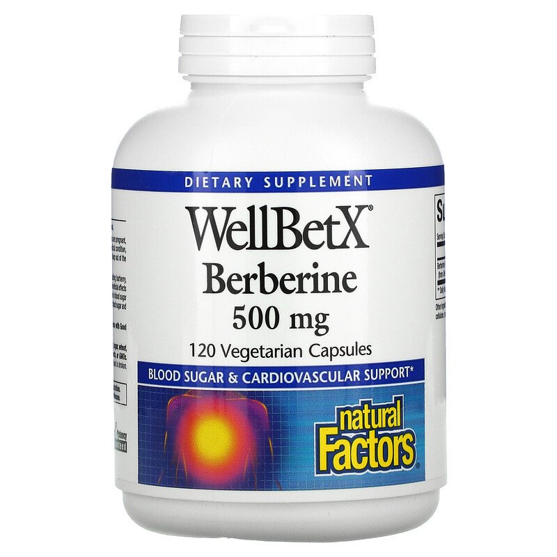 Natural Factors WellBetX берберин 500 мг 120 вегетарианских капсул купить,NaN