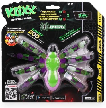 Игрушка-мялка Zing Паук KX100G зеленый, фиолетовый