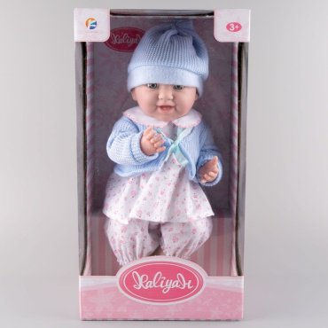 Kaifan Toys 66845B Пупс в голубой шапочке 39 см