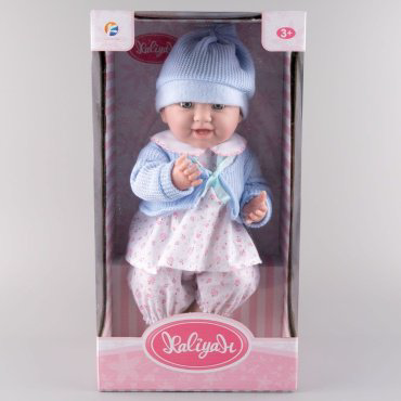 Kaifan Toys 66845B Пупс в голубой шапочке 39 см