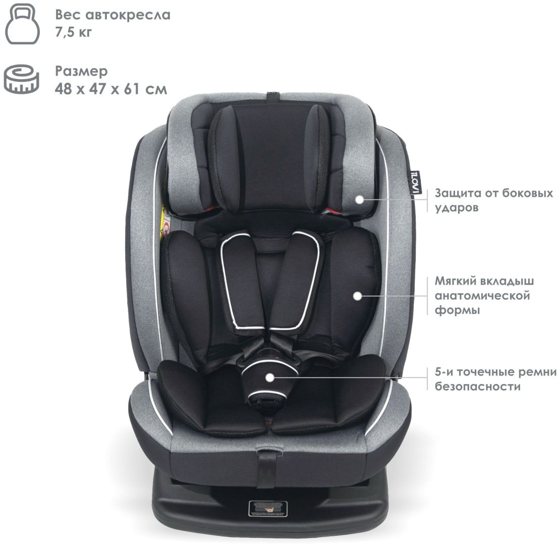 Автокресло iLovi Born Black 0/1/2/3 (до 36 кг) черный купить,55990