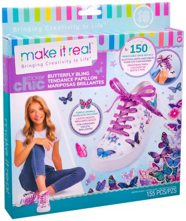 Набор для творчества Make It Real для обуви Sticker Chic: Butterfly Bling 1325MR, мультиколор