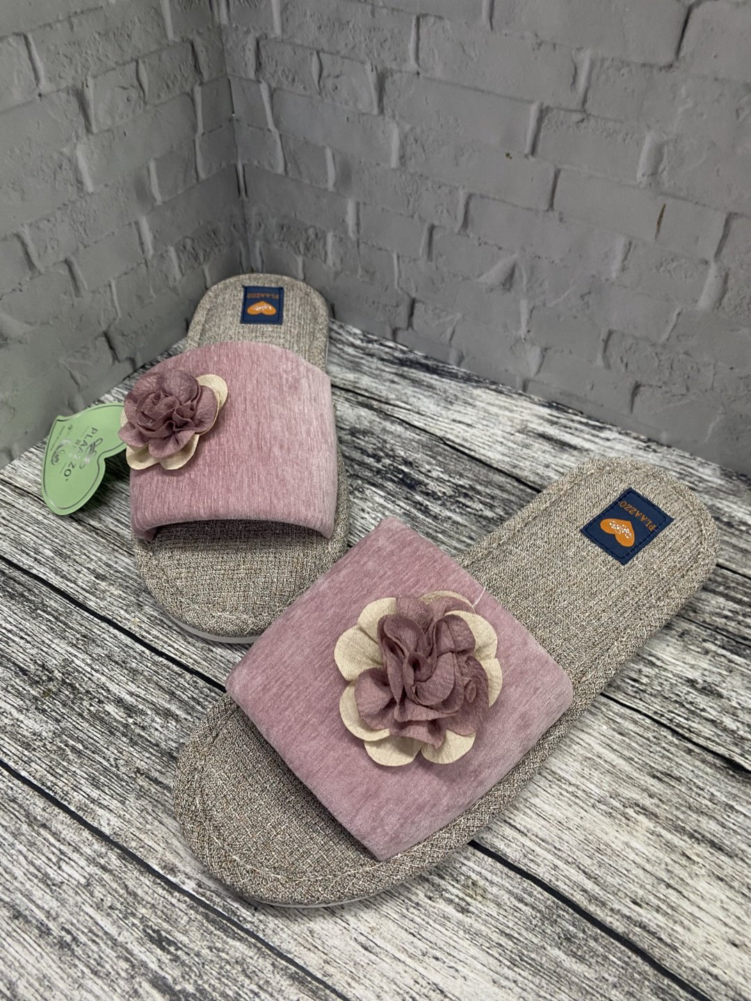 Тапочки Plazzo розовый, серый купить,NaN