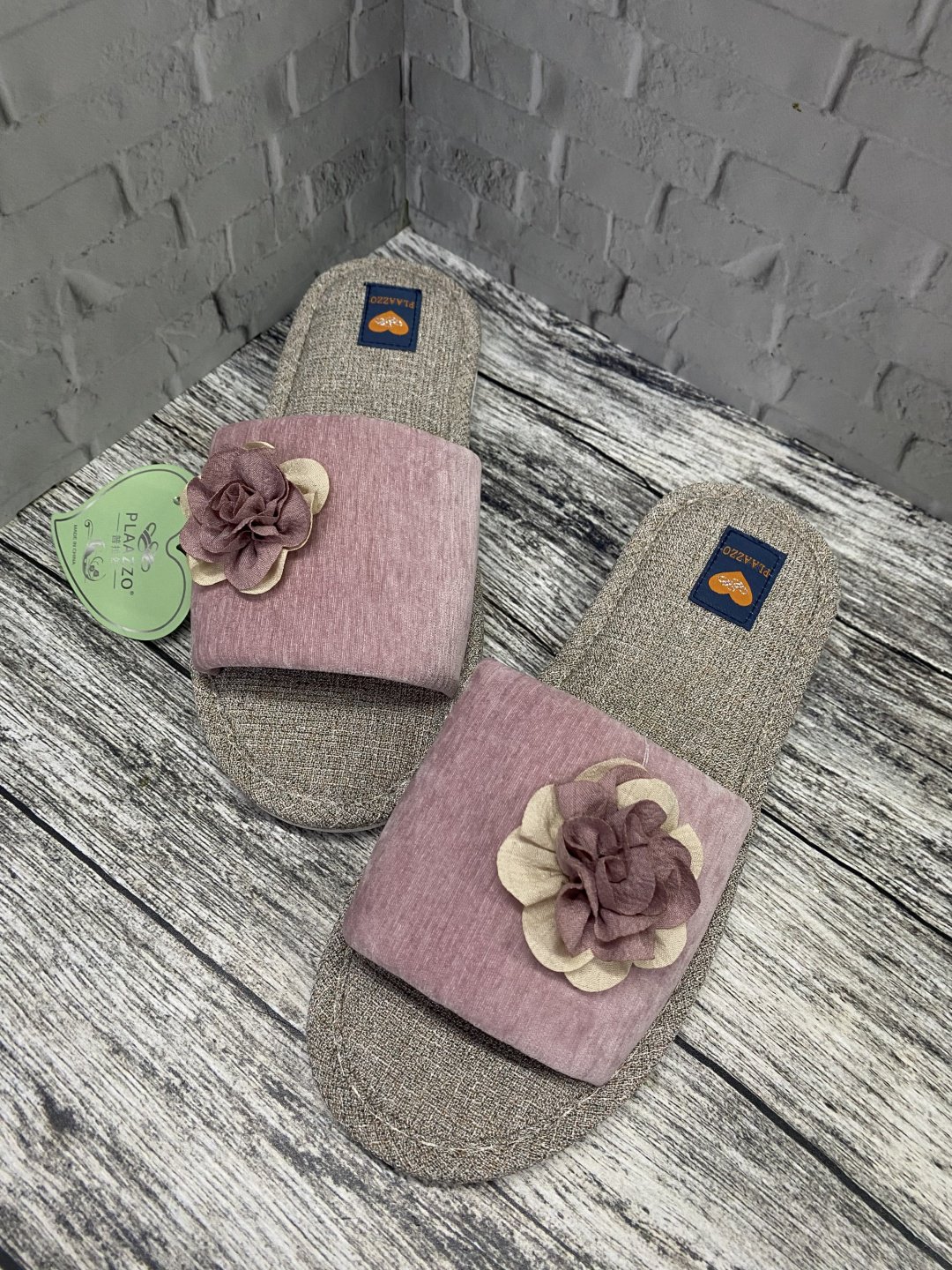 Тапочки Plazzo розовый, серый купить,NaN