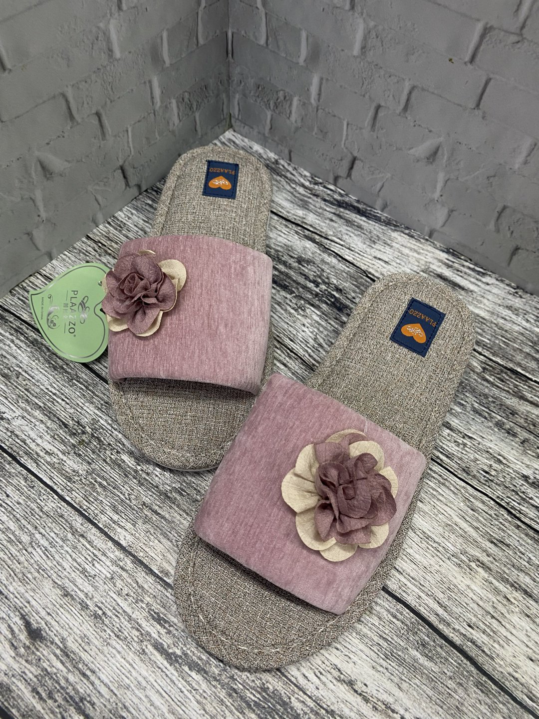 Тапочки Plazzo розовый, серый купить,NaN