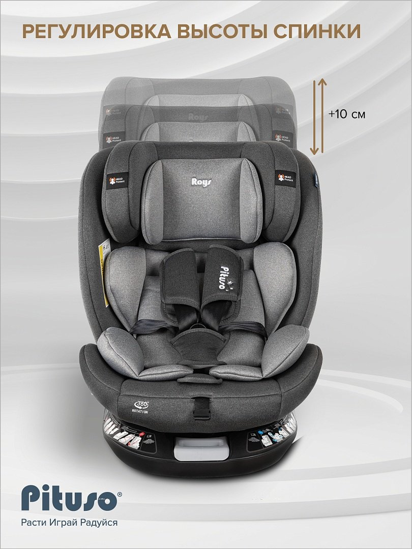 Pituso Roys+ Dark grey G406-GR-GR 0/1/2/3 (до 36 кг) серый купить,NaN