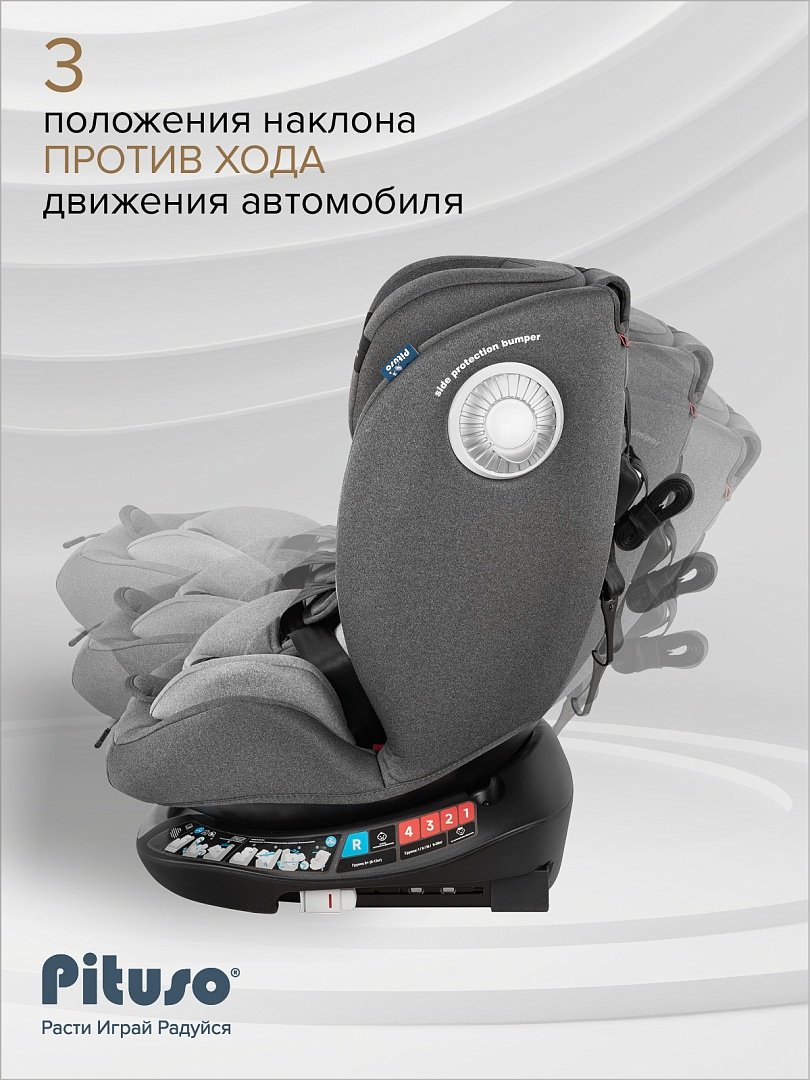 Pituso Roys+ Dark grey G406-GR-GR 0/1/2/3 (до 36 кг) серый купить,NaN