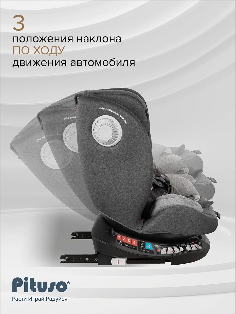 Pituso Roys+ Dark grey G406-GR-GR 0/1/2/3 (до 36 кг) серый купить,NaN