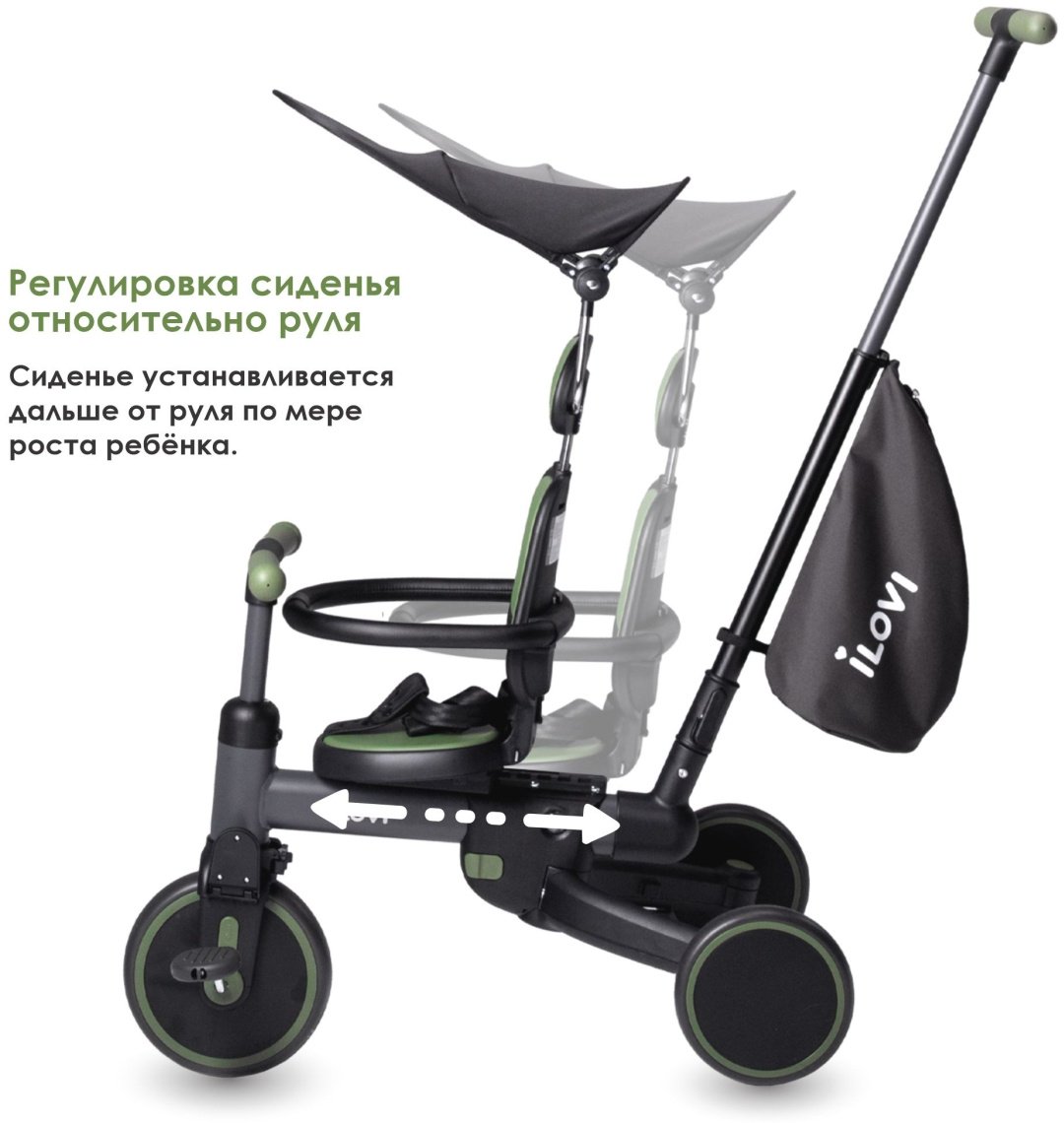 Трёхколёсный велосипед iLovi Sprint серый