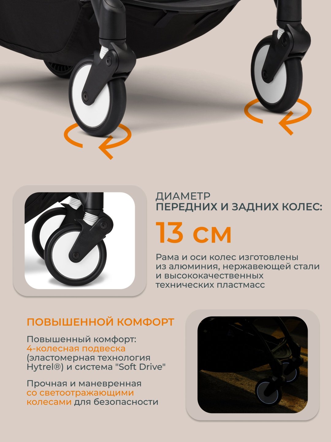 Коляска прогулочная BABYZEN Stokke YOYO3, серый, бежевый