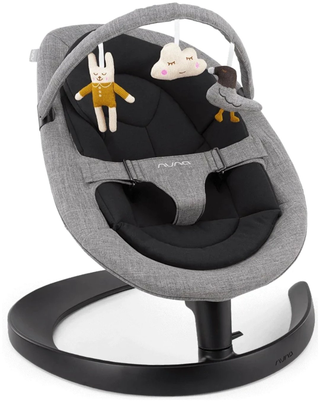 Шезлонг Nuna Leaf серебристый, черный, серый