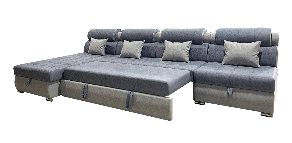 Диван DiMax Лорд 3,7м слатте серо-синий - ForteMarket Диван DiMax Лорд 3,7м слатте серо-синий купить,0