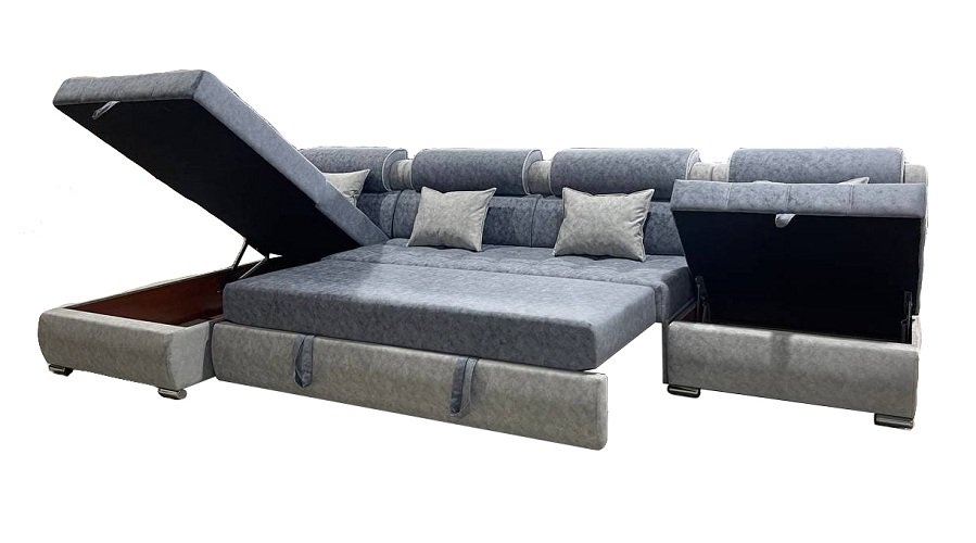 Диван DiMax Лорд 3,7м слатте серо-синий - ForteMarket Диван DiMax Лорд 3,7м слатте серо-синий купить,0
