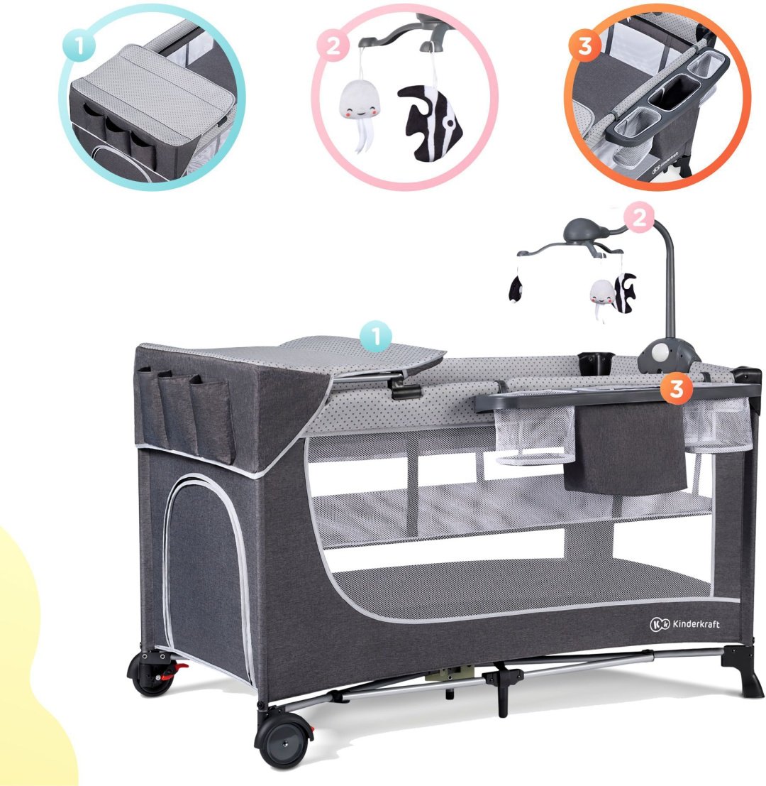Манеж Kinderkraft JOY 3, для детей от 0 до 3-х лет без функции качания