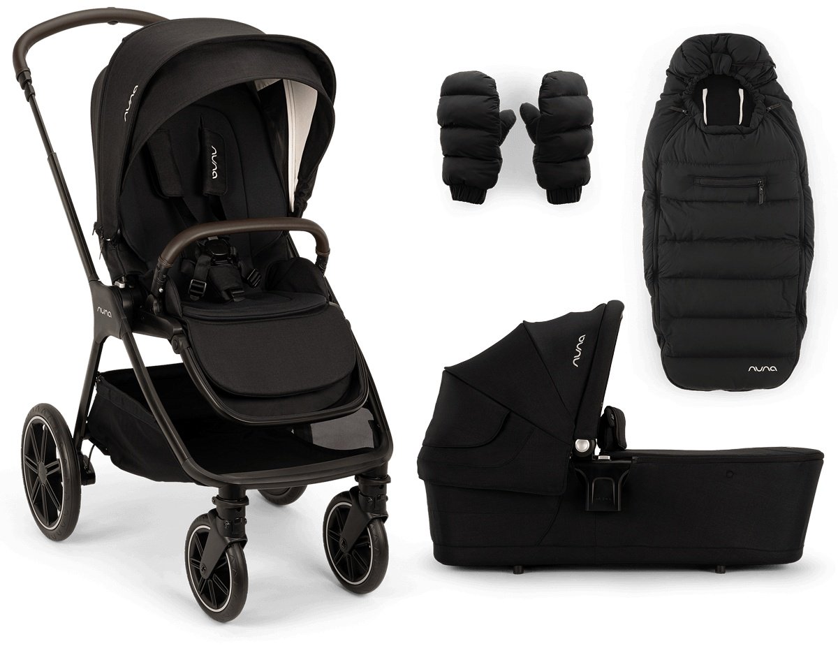 Коляска универсальная 2 в 1 Nuna Triv LX All-Season Set Caviar, черный