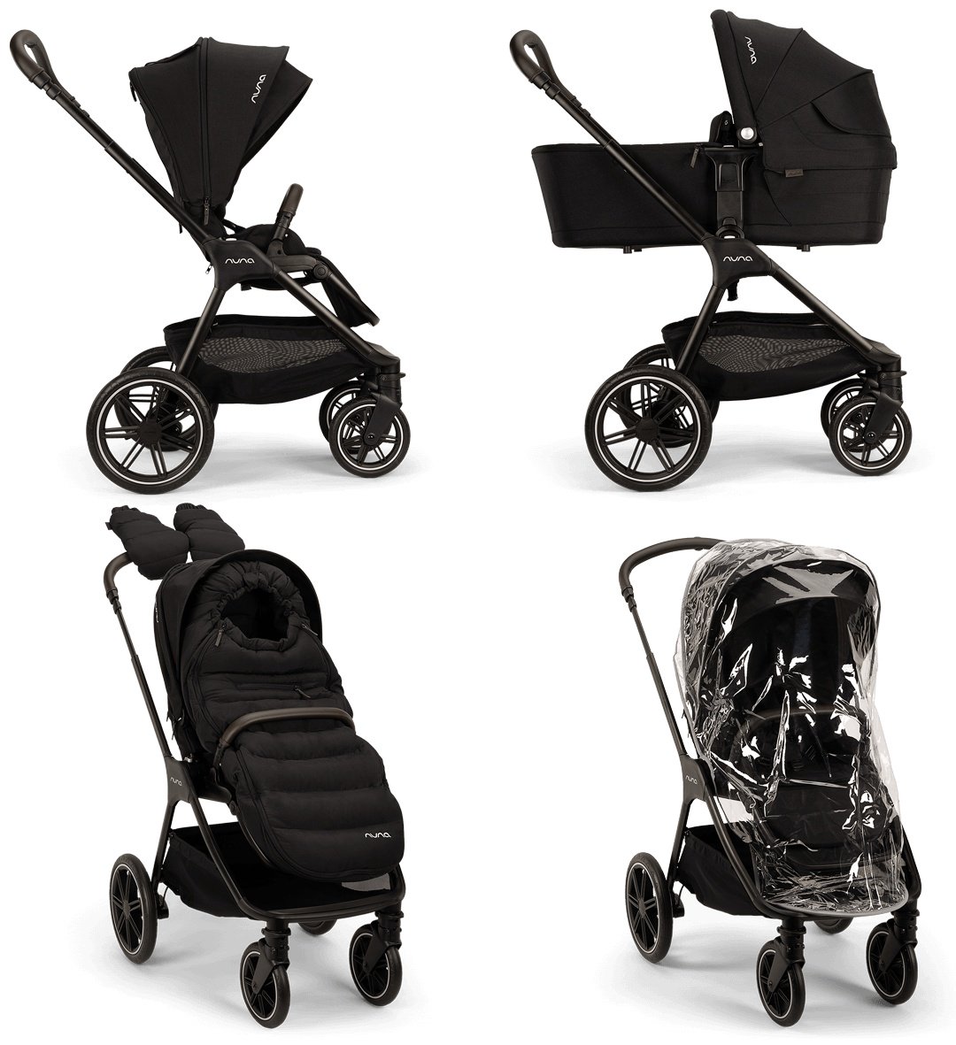 Коляска универсальная 2 в 1 Nuna Triv LX All-Season Set Caviar, черный