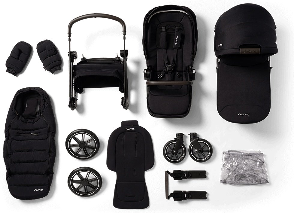Коляска универсальная 2 в 1 Nuna Triv LX All-Season Set Caviar, черный