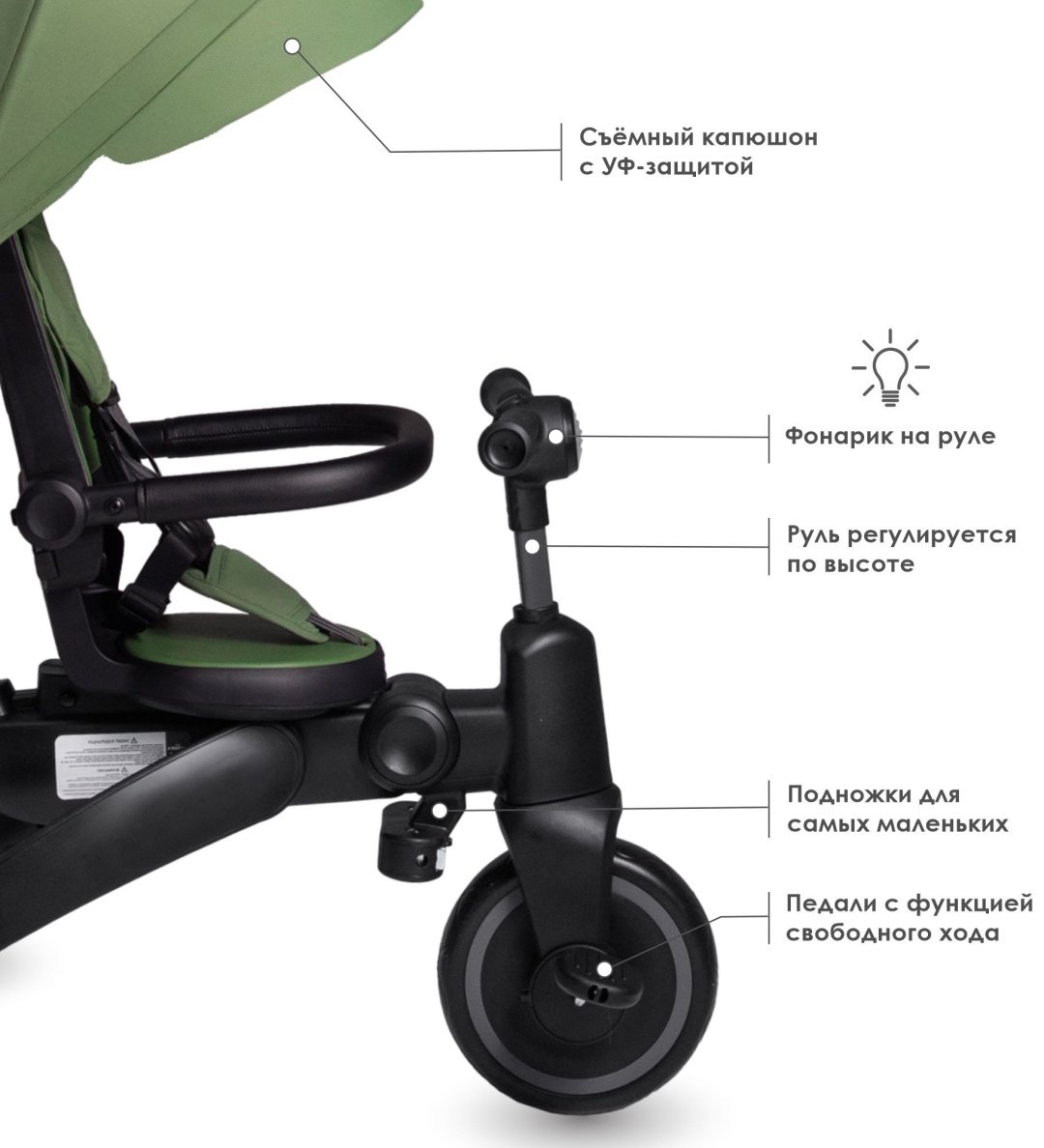 Трёхколёсный велосипед iLovi Milo черный