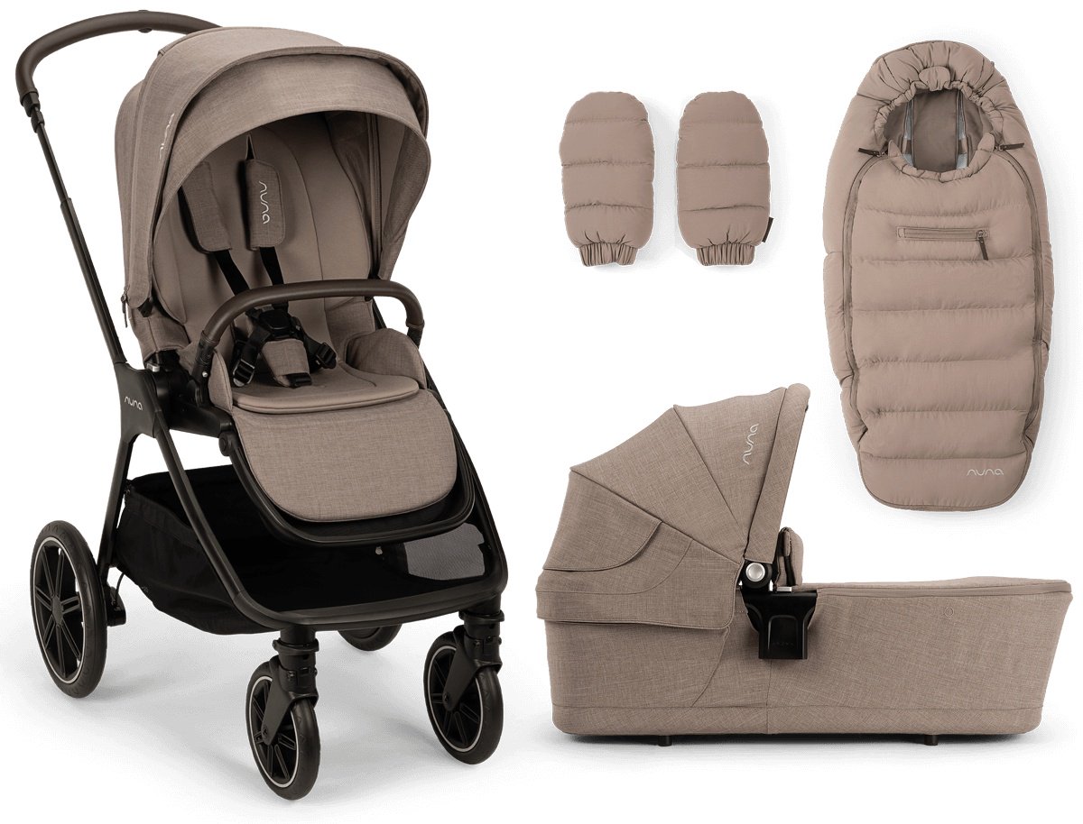 Коляска универсальная 2 в 1 Nuna Triv LX All-Season Set Cedar, бежевый купить,NaN