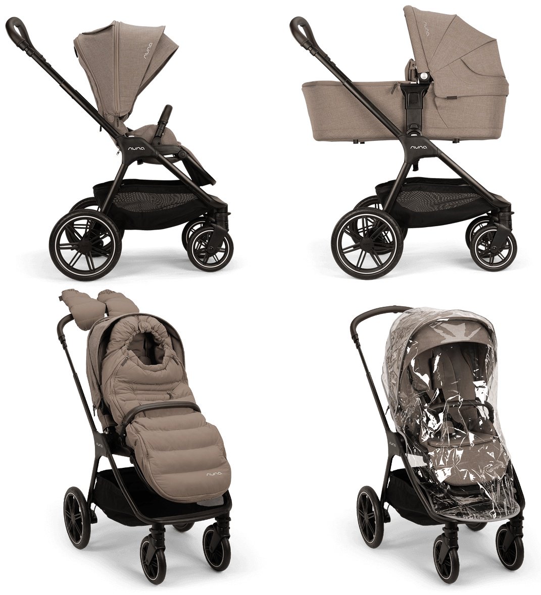 Коляска универсальная 2 в 1 Nuna Triv LX All-Season Set Cedar, бежевый купить,NaN