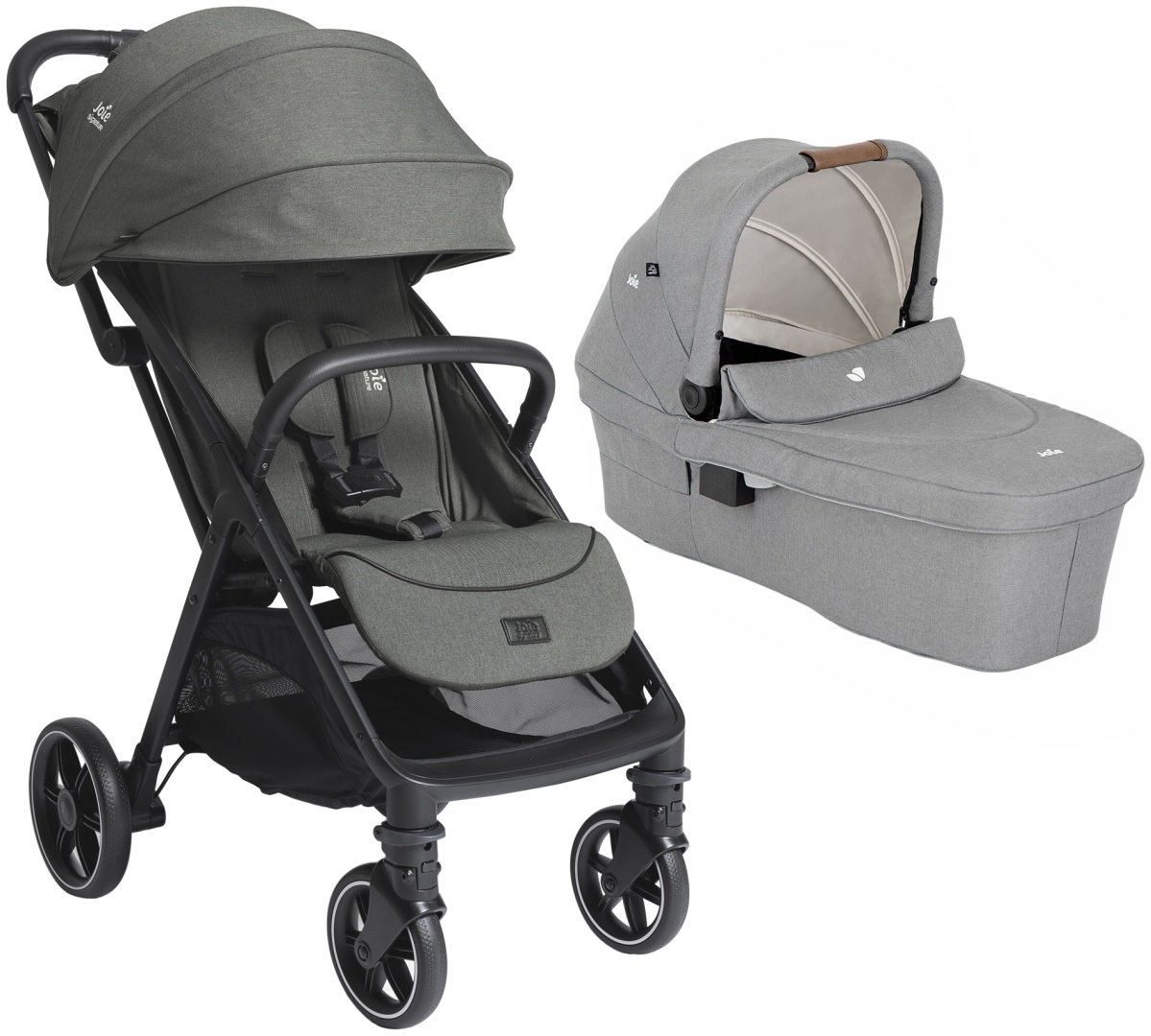 Коляска универсальная 2 в 1 Joie Parcel LX Evergreen/Ramble XL Pebble, зеленый, серый купить,208800