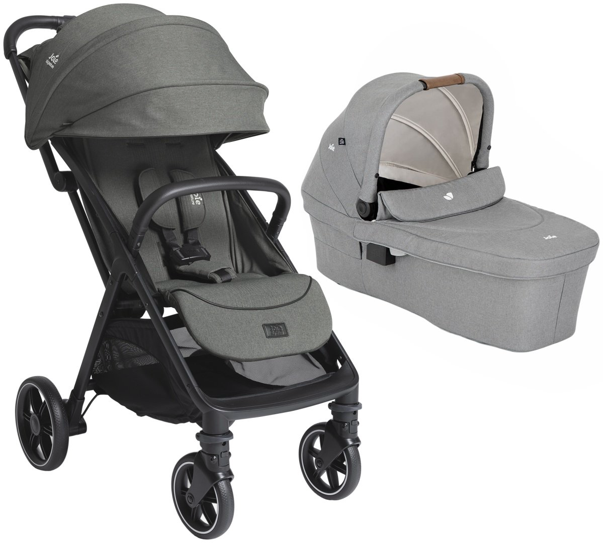 Коляска универсальная 2 в 1 Joie Parcel LX Evergreen/Ramble XL Pebble, зеленый, серый купить,208800