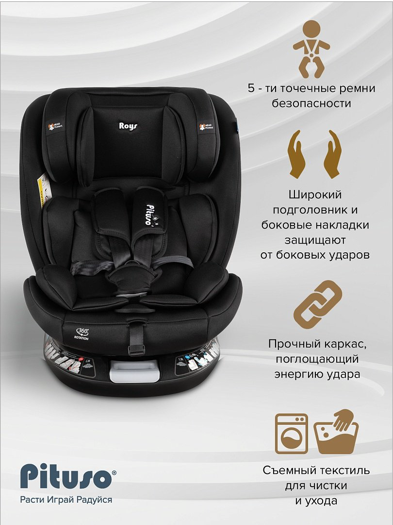 Pituso Roys+ Black G406-BL-BL 0/1/2/3 (до 36 кг) черный купить,63300