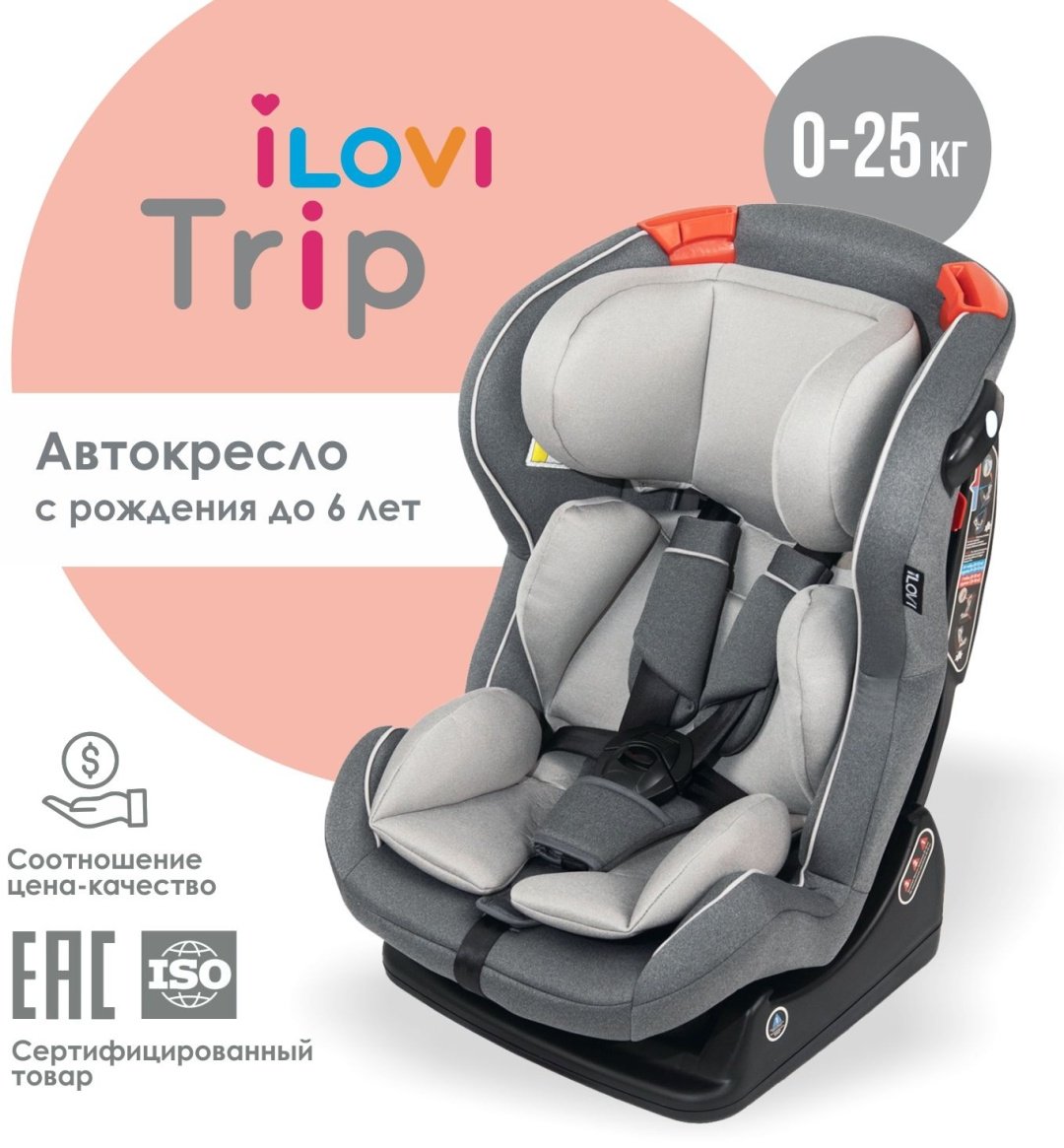 Автокресло iLovi Trip Cloud Grey 0/1/2 (до 25 кг) серый