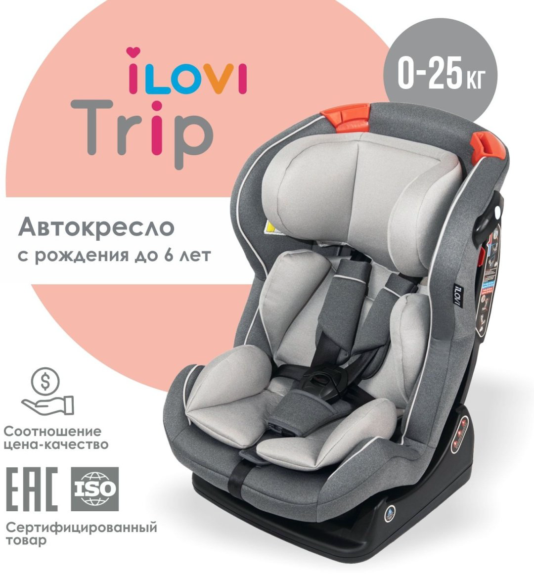 Автокресло iLovi Trip Cloud Grey 0/1/2 (до 25 кг) серый