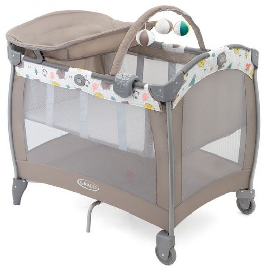 Манеж-кровать Graco Contour Electra Little Adventures 106х72.5х90.5см бежевый