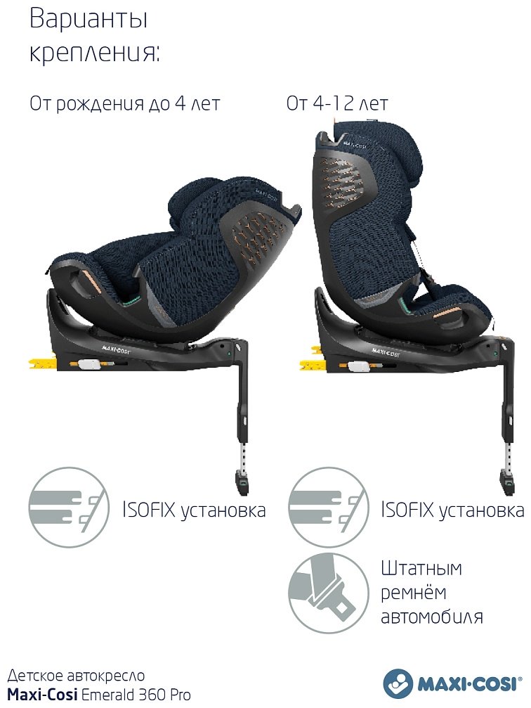 Maxi-Cosi Emerald 360 Pro 8621477110 0/1/2/3 (до 36 кг) синий купить,370300
